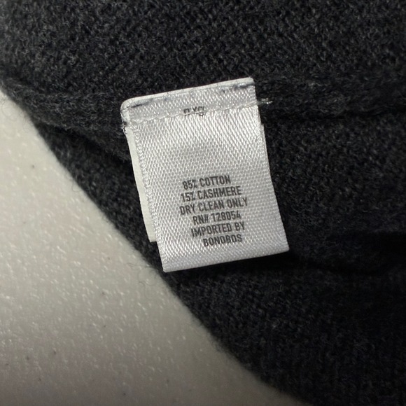 BONOBOS Cashmere Blend Dark Gray V Neck Slim Fit Sweater Knit Top Size Men's L - Picture 5 of 7